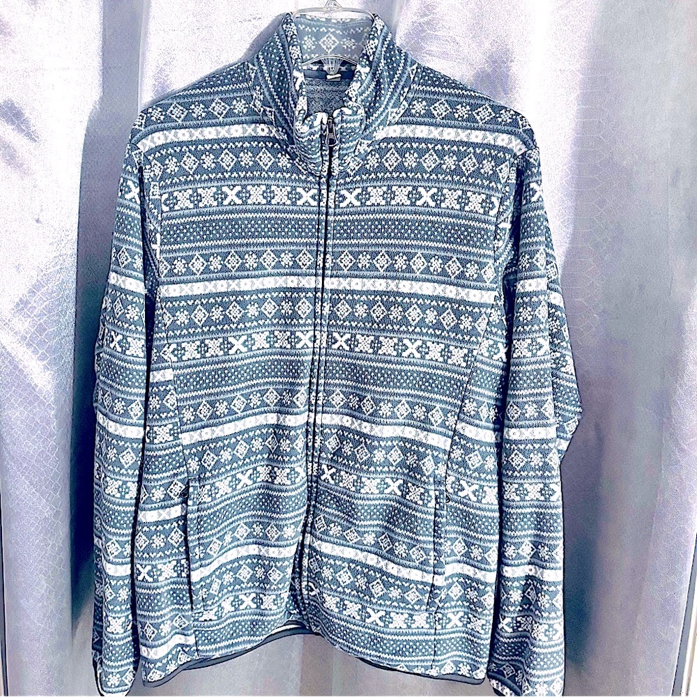 Uniqlo - Fleece Scandi Pattern Zip Front Jacket Women’s Medium HOST PICK❄️❄️❄️❄️ - Picture 2 of 6